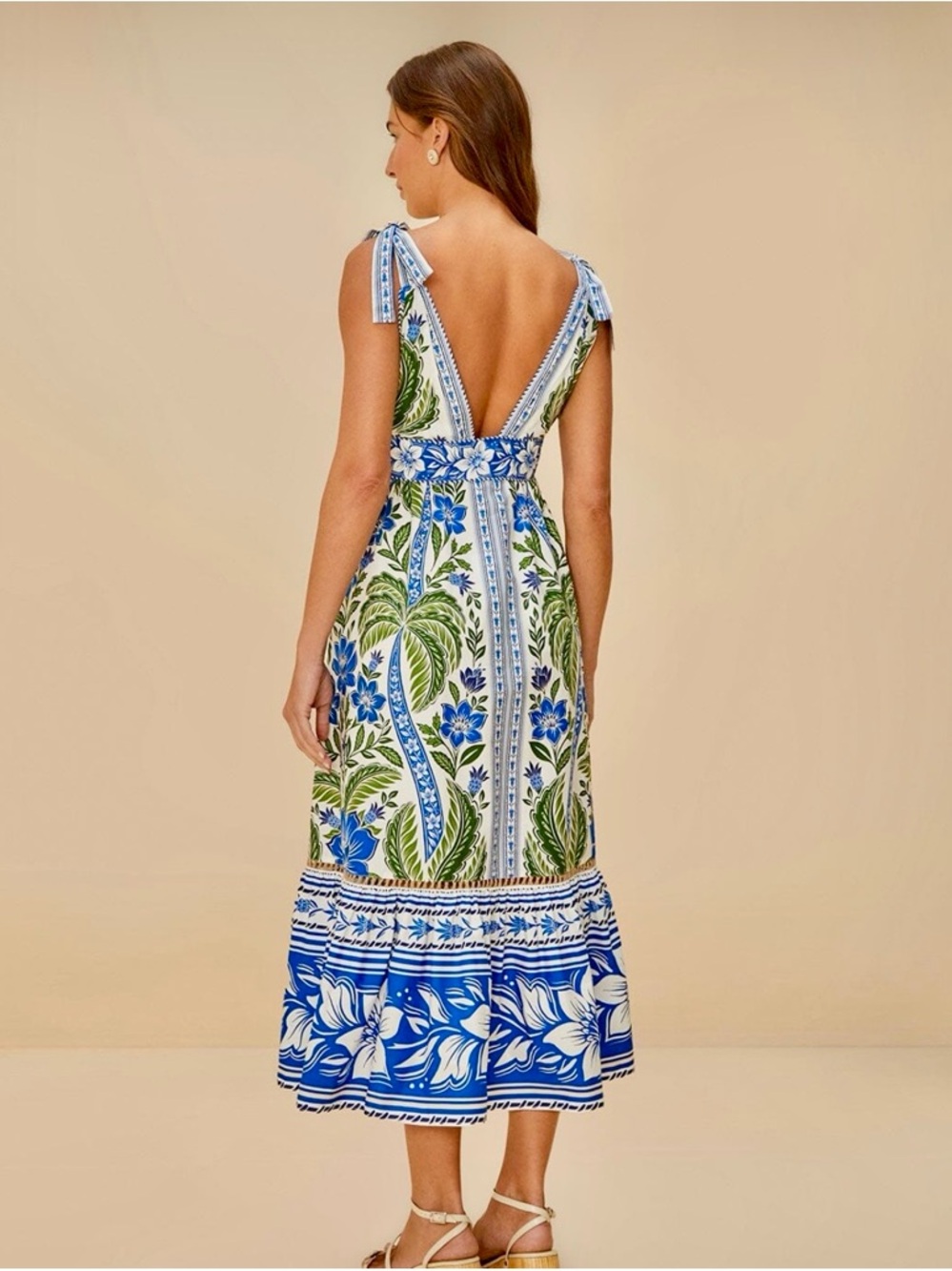 FARM Rio Off-White Tropicance Organic Cotton Midi Dress - NWT - Picture 3 of 5